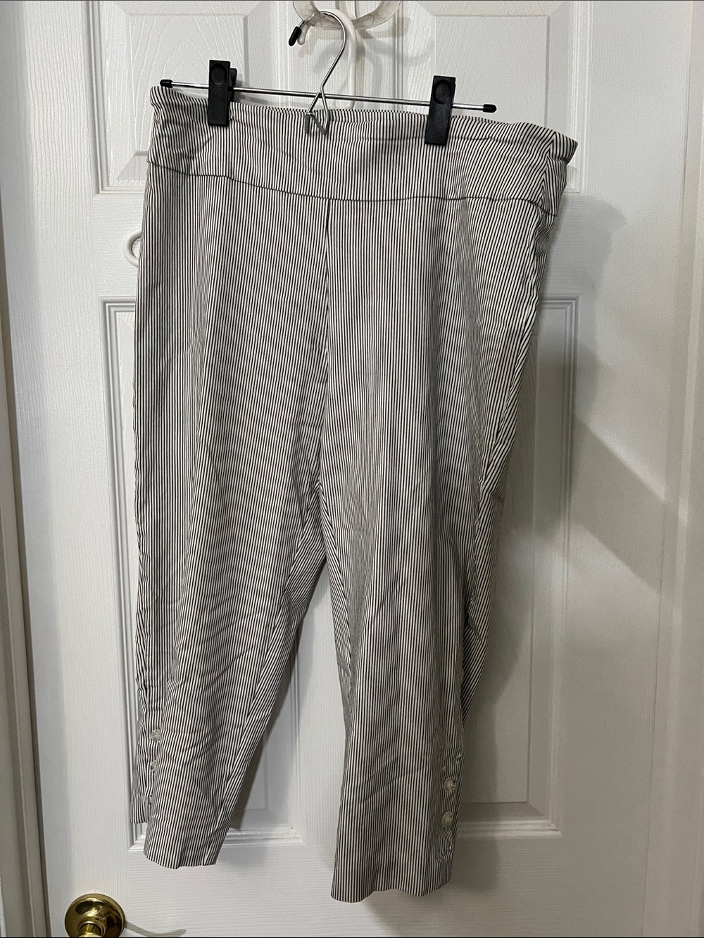 Counterparts Pinstripe Cropped Pants - Black & White